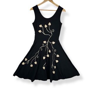 Effie's Heart Dress Women Size Small Black Heart Retro Rockabilly Skater Pin Up